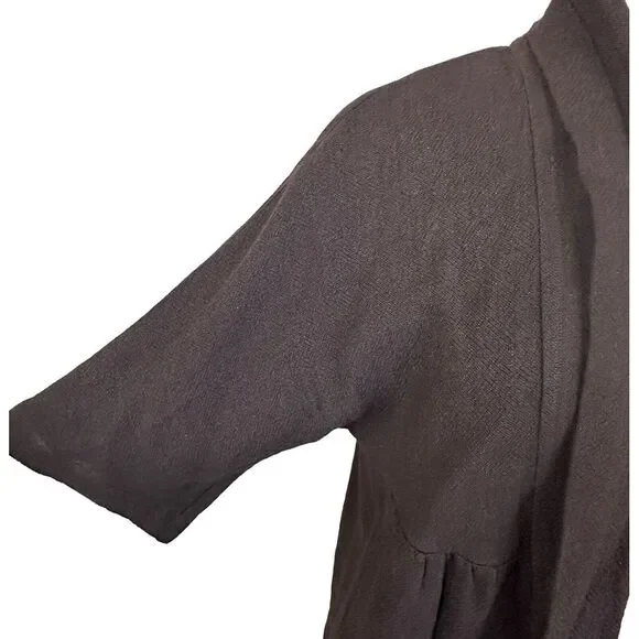 Eileen Fisher Open Cardigan Sweater Brown Linen Blend Womens Small‎ Petite PS - Picture 6 of 16